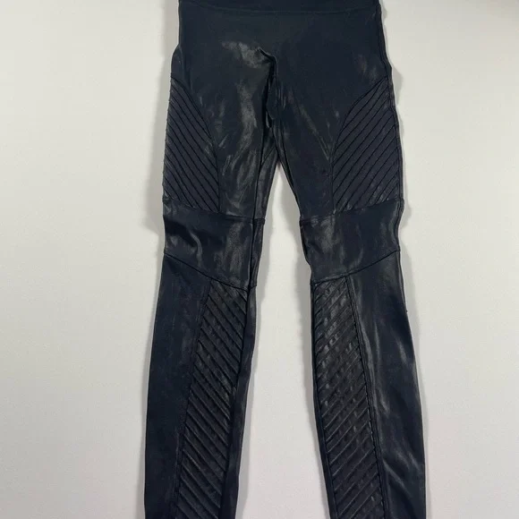 Spanx Faux Leather Moto Leggings Black Size M - Picture 5 of 13